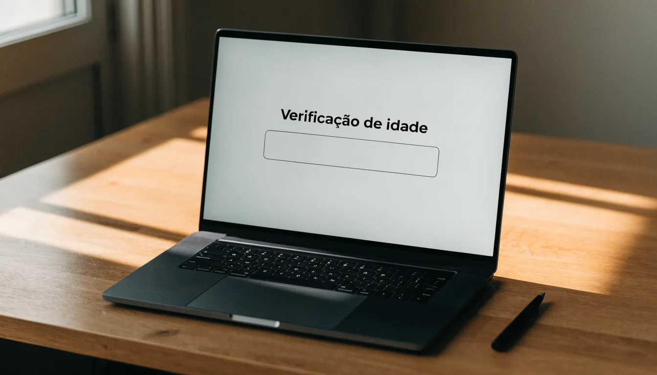 Uma folha de licença em papel com um selo vermelho, pousada numa secretária de madeira ao lado de uma caneta